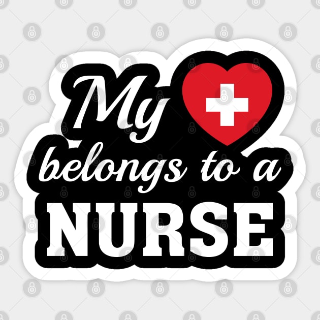 Heart Belongs Nurse Sticker by VectorPlanet